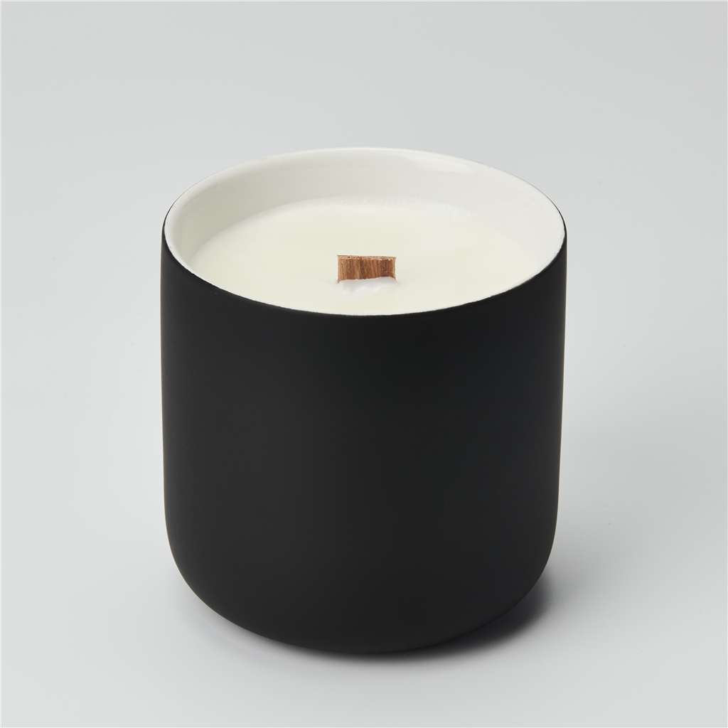 Ceramic Candle Jar 12 oz - Black – Set of 12